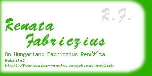 renata fabriczius business card